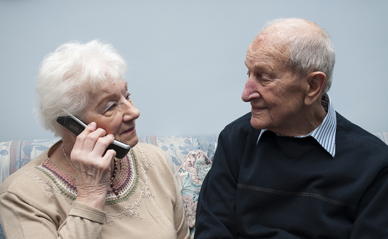 Seniors using the telephone